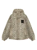 GANNI leopard-print hooded jacket - Neutrals