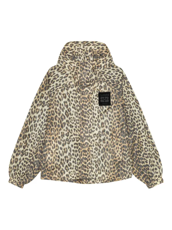GANNI レオパード フーデッド ジャケット | ニュートラル | FARFETCH JP