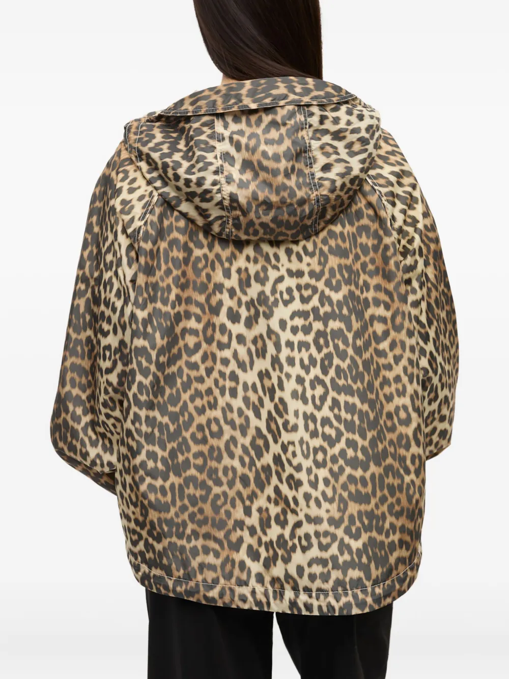 GANNI Jack met luipaardprint en capuchon Beige