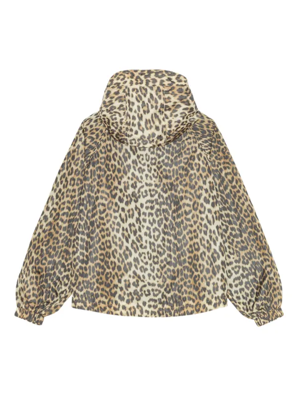 GANNI レオパード フーデッド ジャケット | ニュートラル | FARFETCH JP