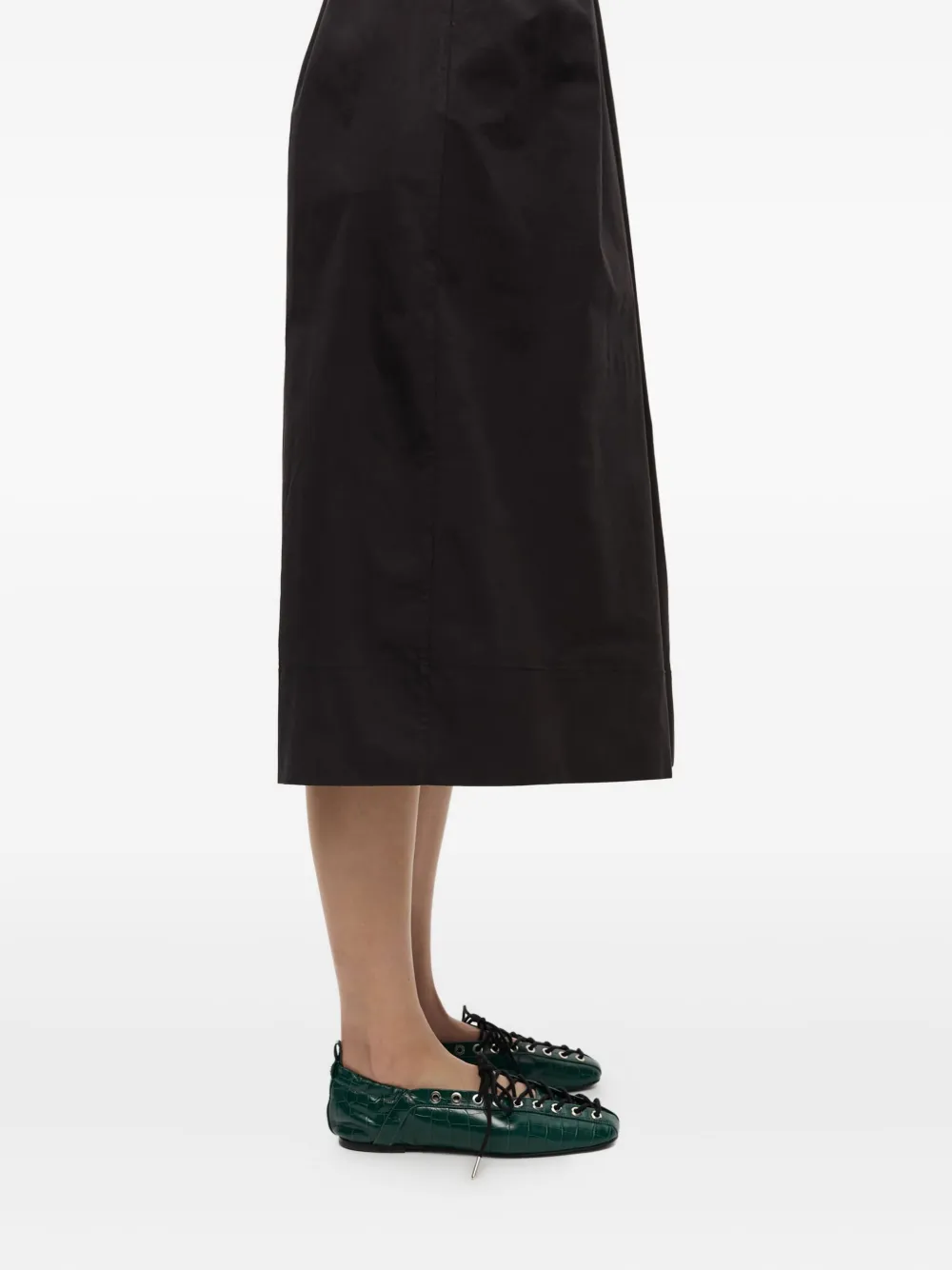 GANNI lace-up ballet flats Green