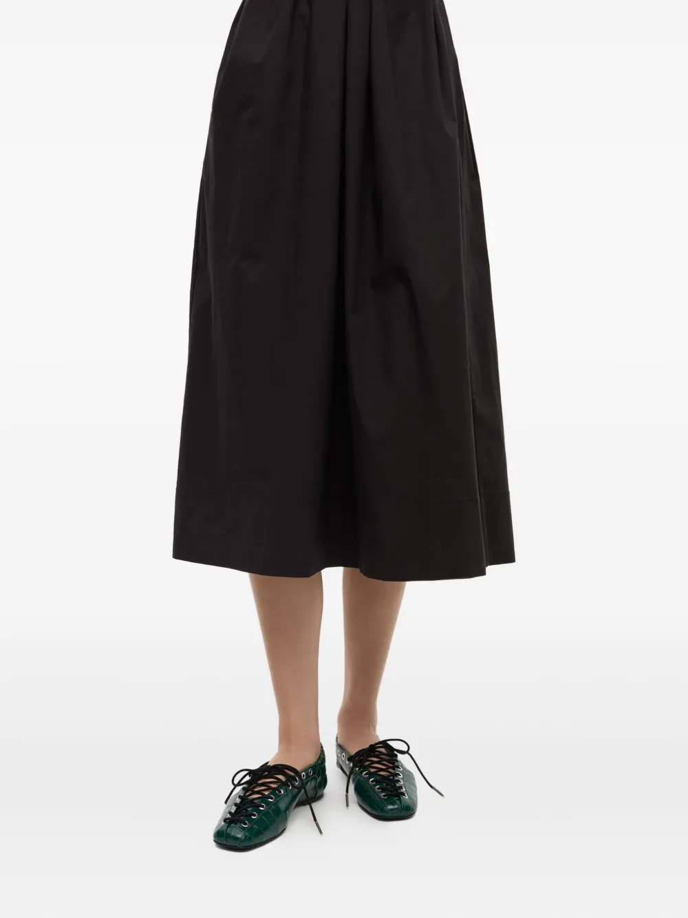 GANNI lace-up ballet flats Green