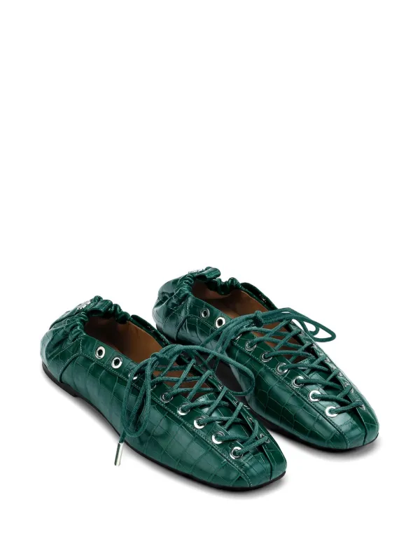 ganni green leather dress GANNI 