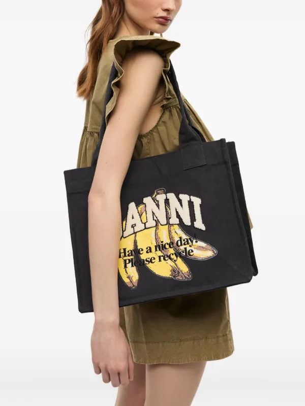 GANNI コットン ショルダーバッグ | ブラック | FARFETCH JP