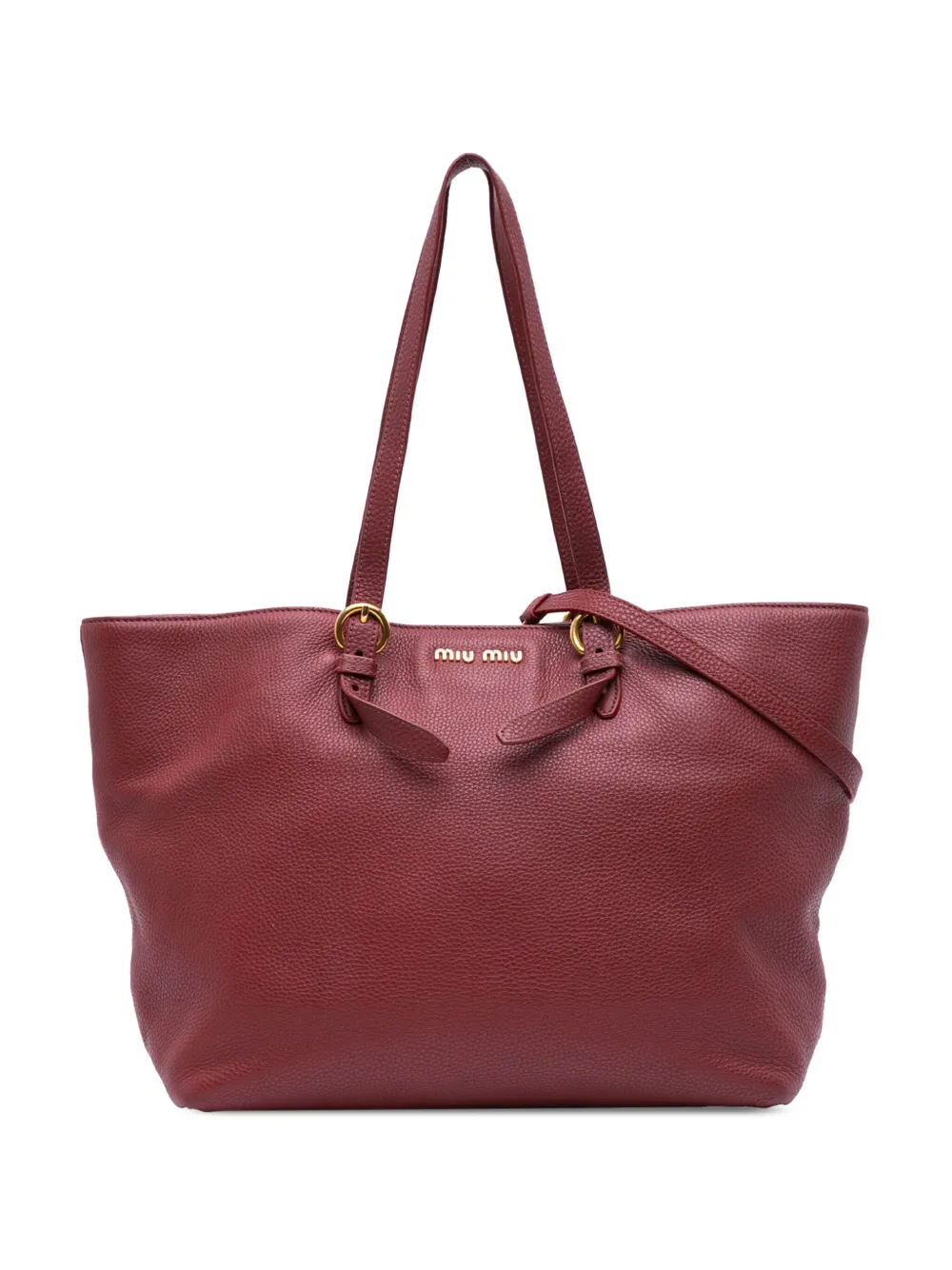 Pre-owned Miu Miu 2010 Large Vitello Daino Convertible Shopper Tote Satchel