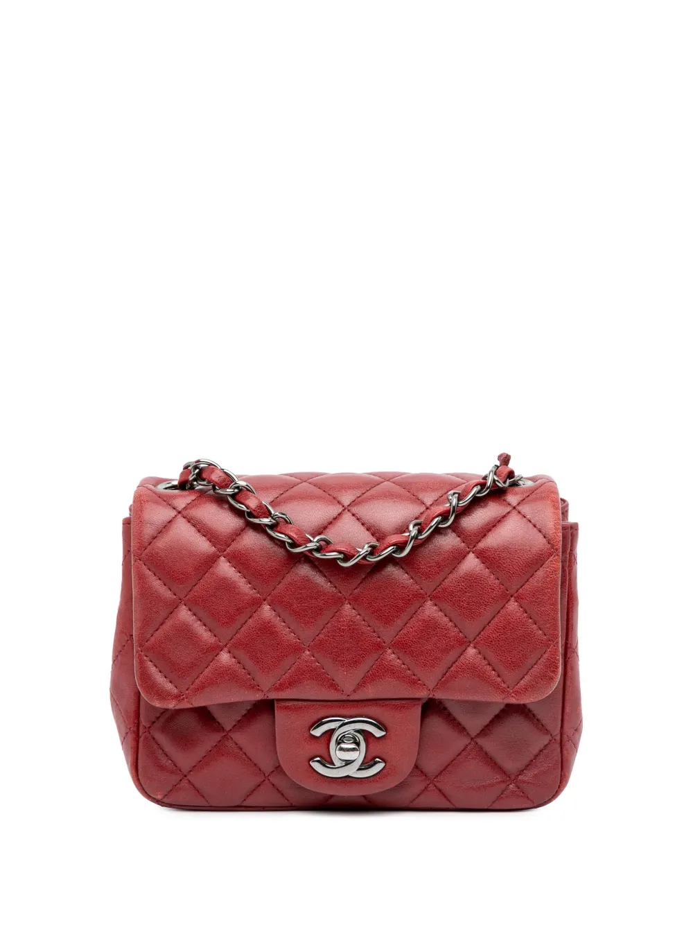 CHANEL Pre-Owned 2013-2014 Mini Square Classic Lambskin Single Flap CHANEL Pre-Owned 2013-2014 Mini Square Classic Lambskin Single Flap