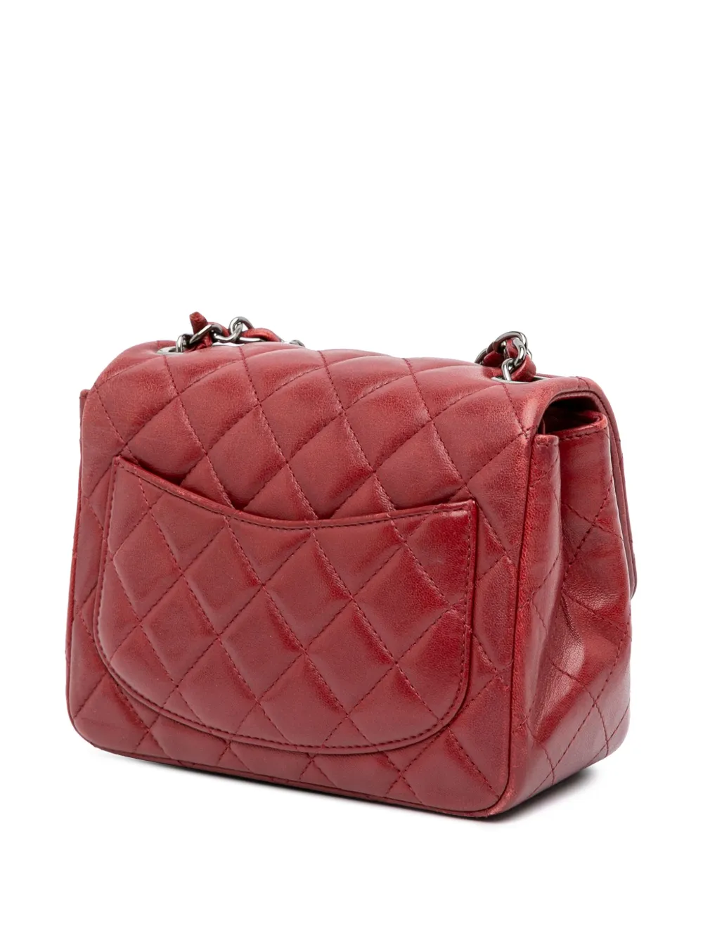 Pre-owned Chanel 2013-2014 Mini Square Classic Lambskin Single Flap Crossbody Bag