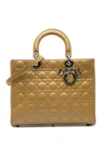 Christian Dior Pre-Owned 2012 Large Patent Cannage Lady Dior satchel - Yellow