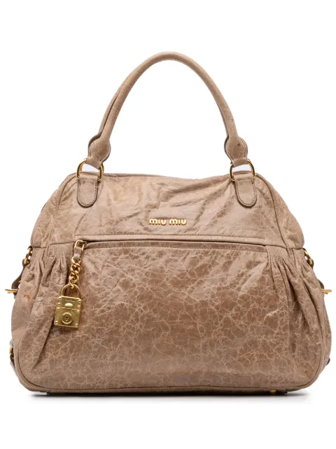 Miu Miu Pre-Owned 2010-2025 Medium Distressed Nappa Charm satchel