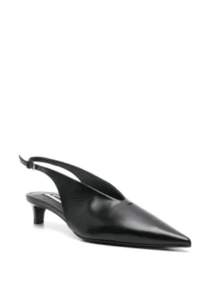 【関税＆送料込み】Jil Sander Black Mules With Low Heel And Leather mules in black - Jil Sander | Mytheresa