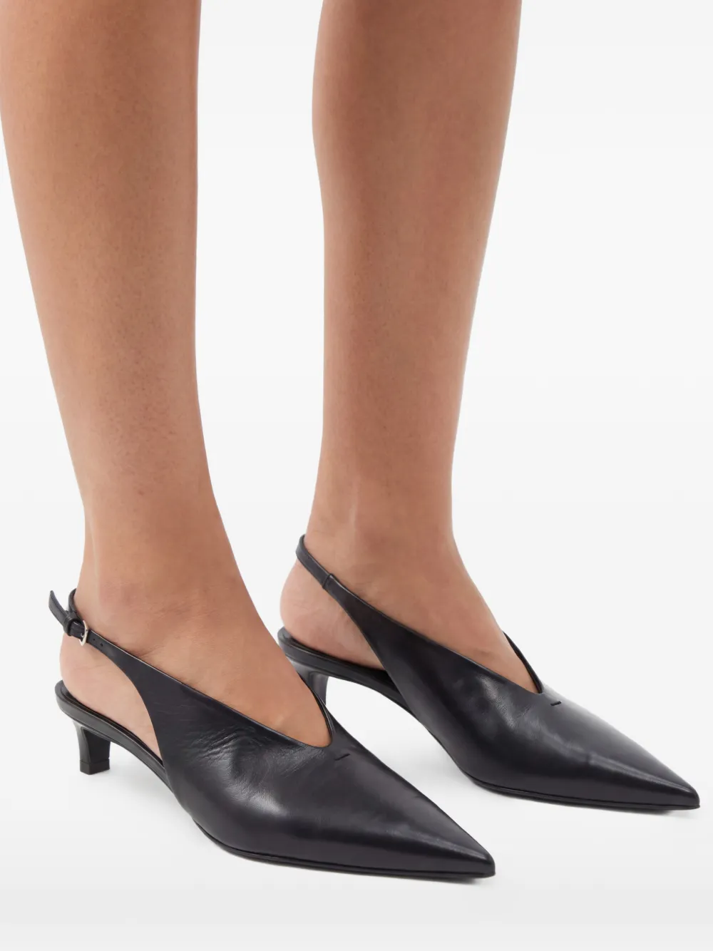 Jil Sander 35 mm lakleren pumps Zwart