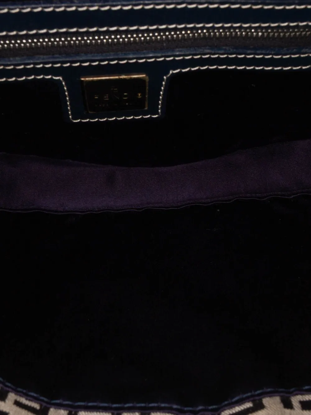 Pre-owned Fendi 2000-2010 Zucchino Canvas Shoulder Bag