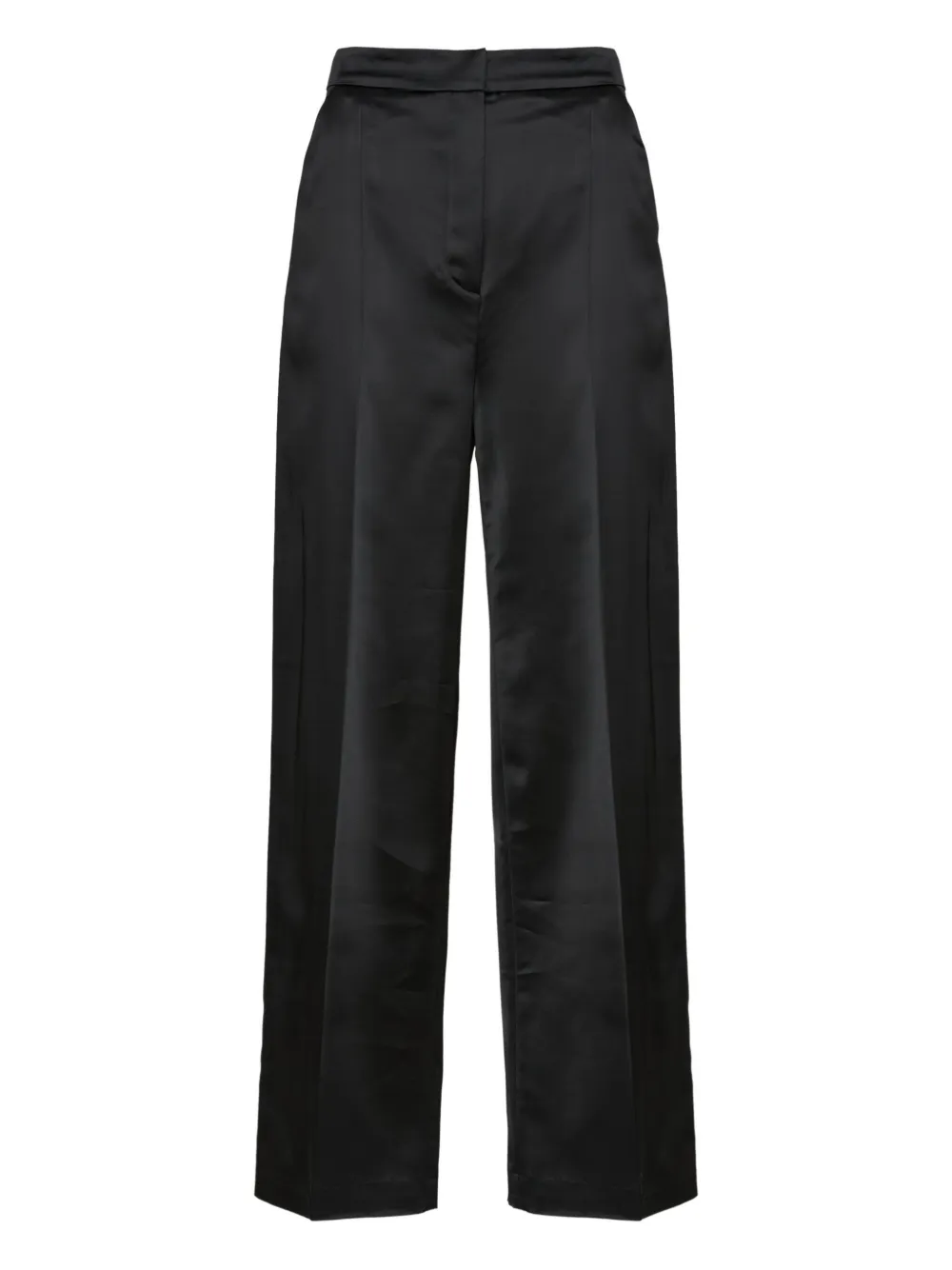 Yves Salomon Satin Trousers In Black
