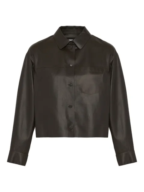 Yves Salomon camisa de piel con botones