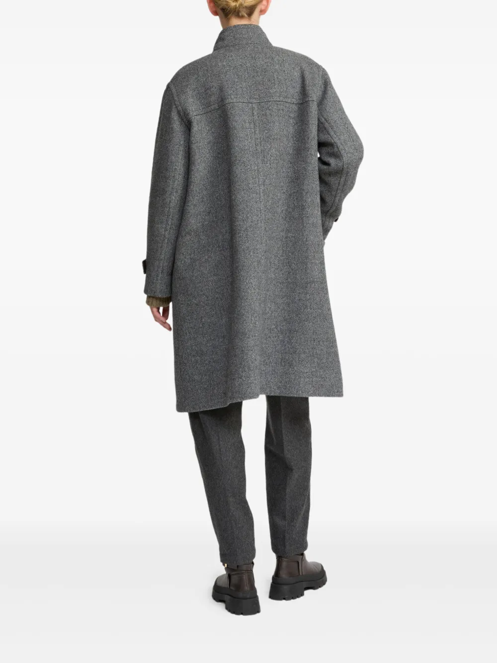 Yves Salomon Double-breasted Virgin-wool Coat In Gray