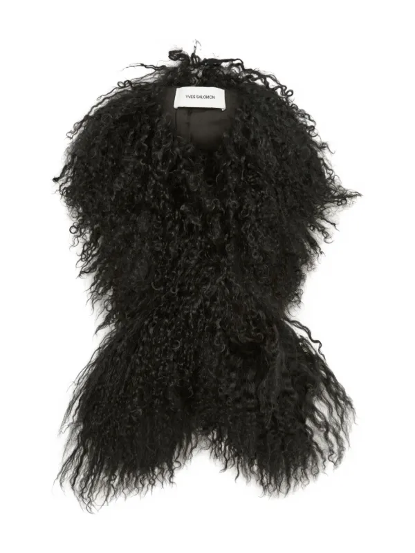 Yves Salomon Lambwool Scarf in Black