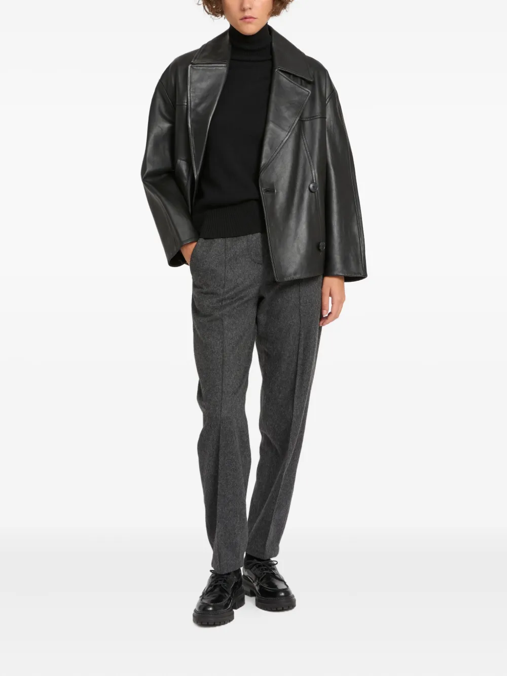 Yves Salomon double-breasted leather jacket | Leather Jackets | Image 2