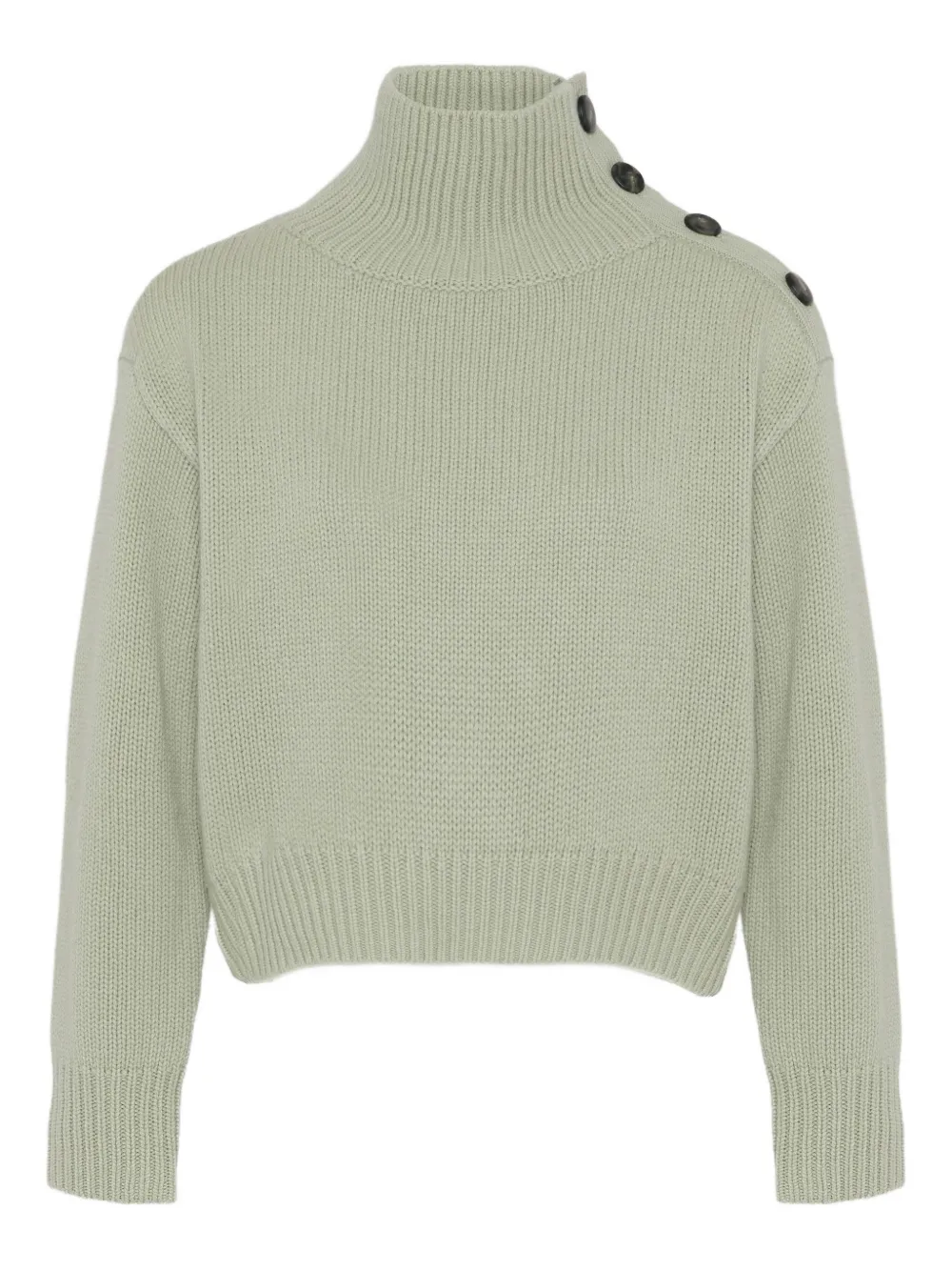 Yves Salomon high-neck button-detail sweater | Green | Image 1