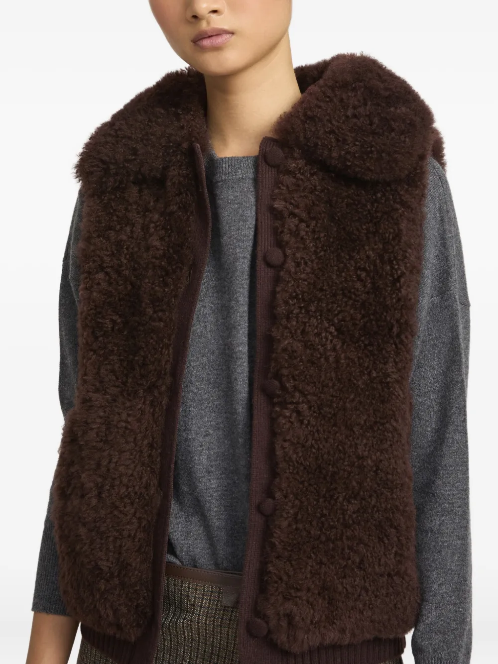 Yves Salomon cashmere gilet | Brown | Image 1