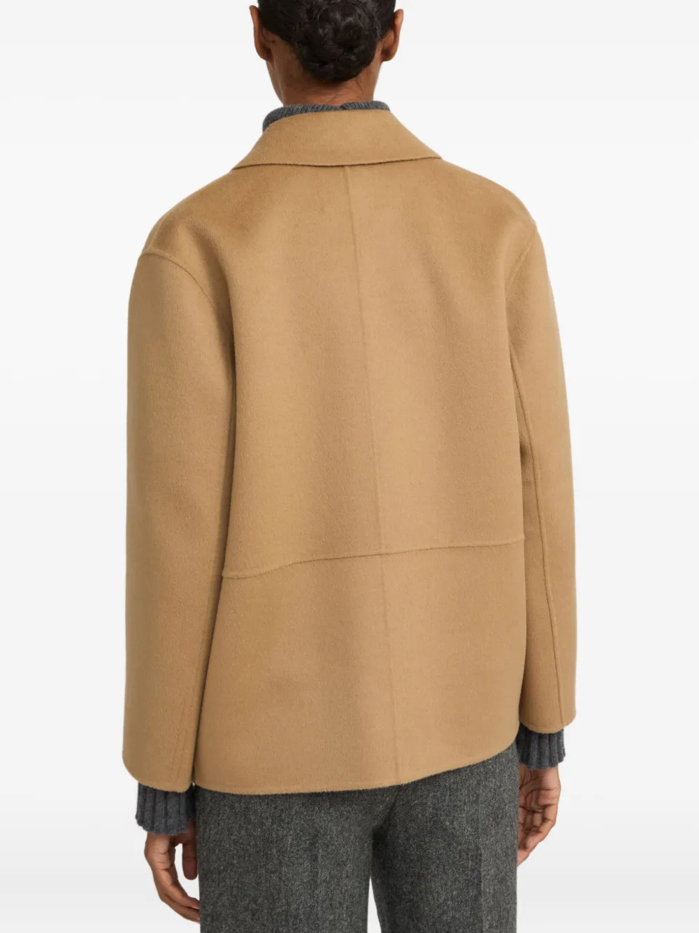 Yves Salomon Buttoned Jacket In Brown