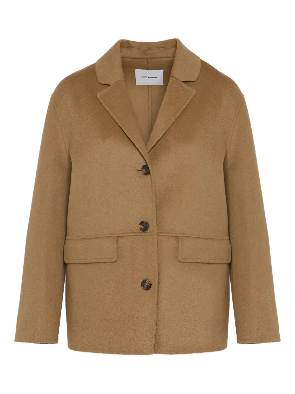 Yves Salomon Buttoned Jacket In Brown