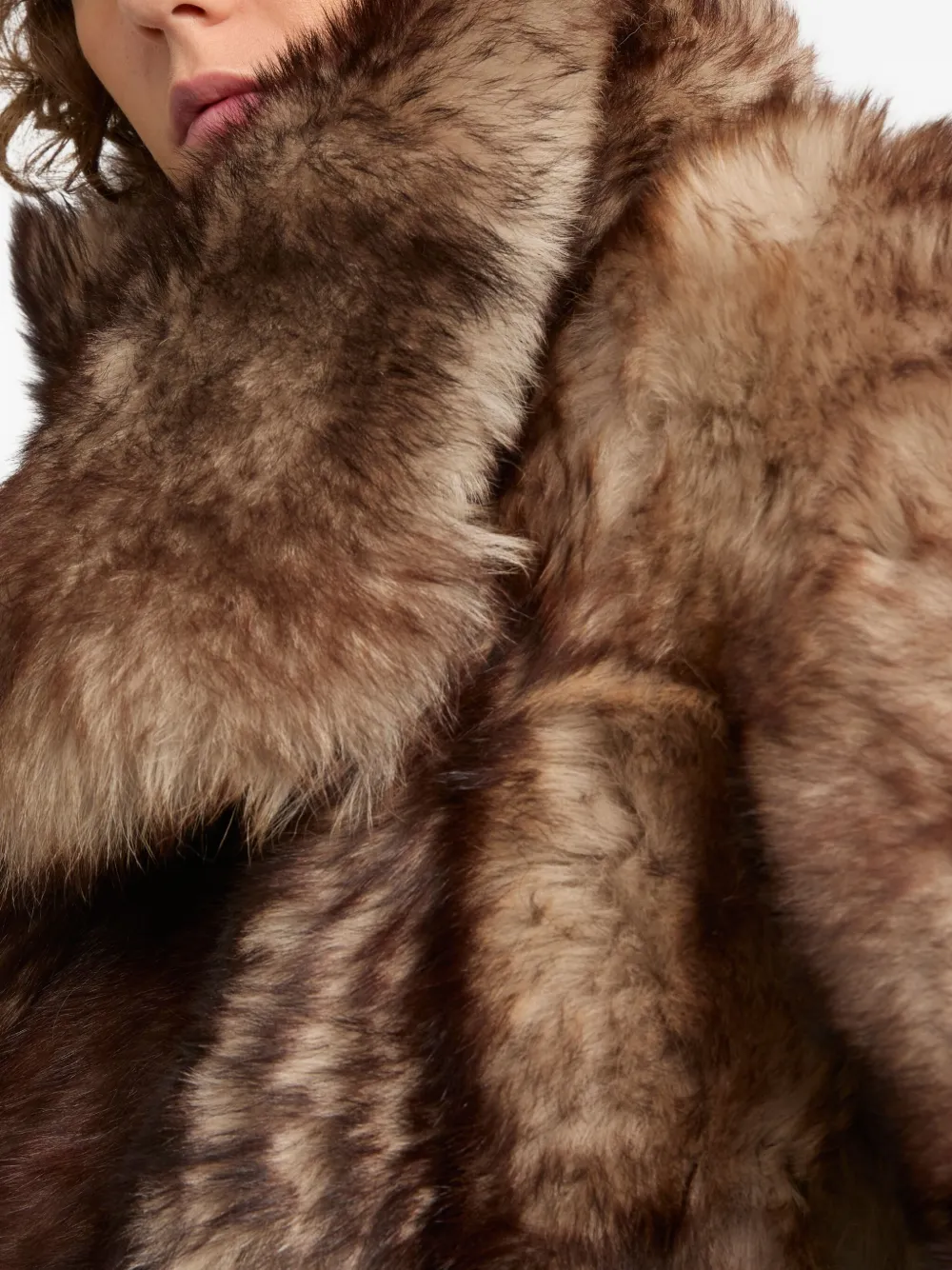 Yves Salomon Shearling Jacket In Brown