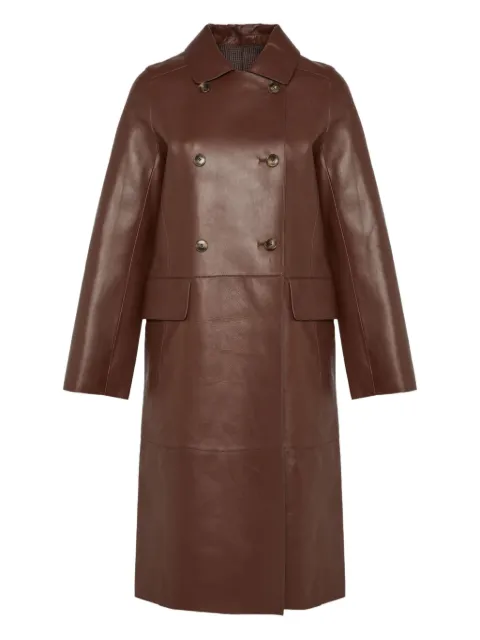 Yves Salomon double-breasted leather coat