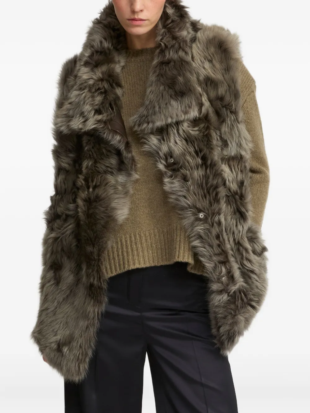 Yves Salomon Toscana レザージャケット In Brown