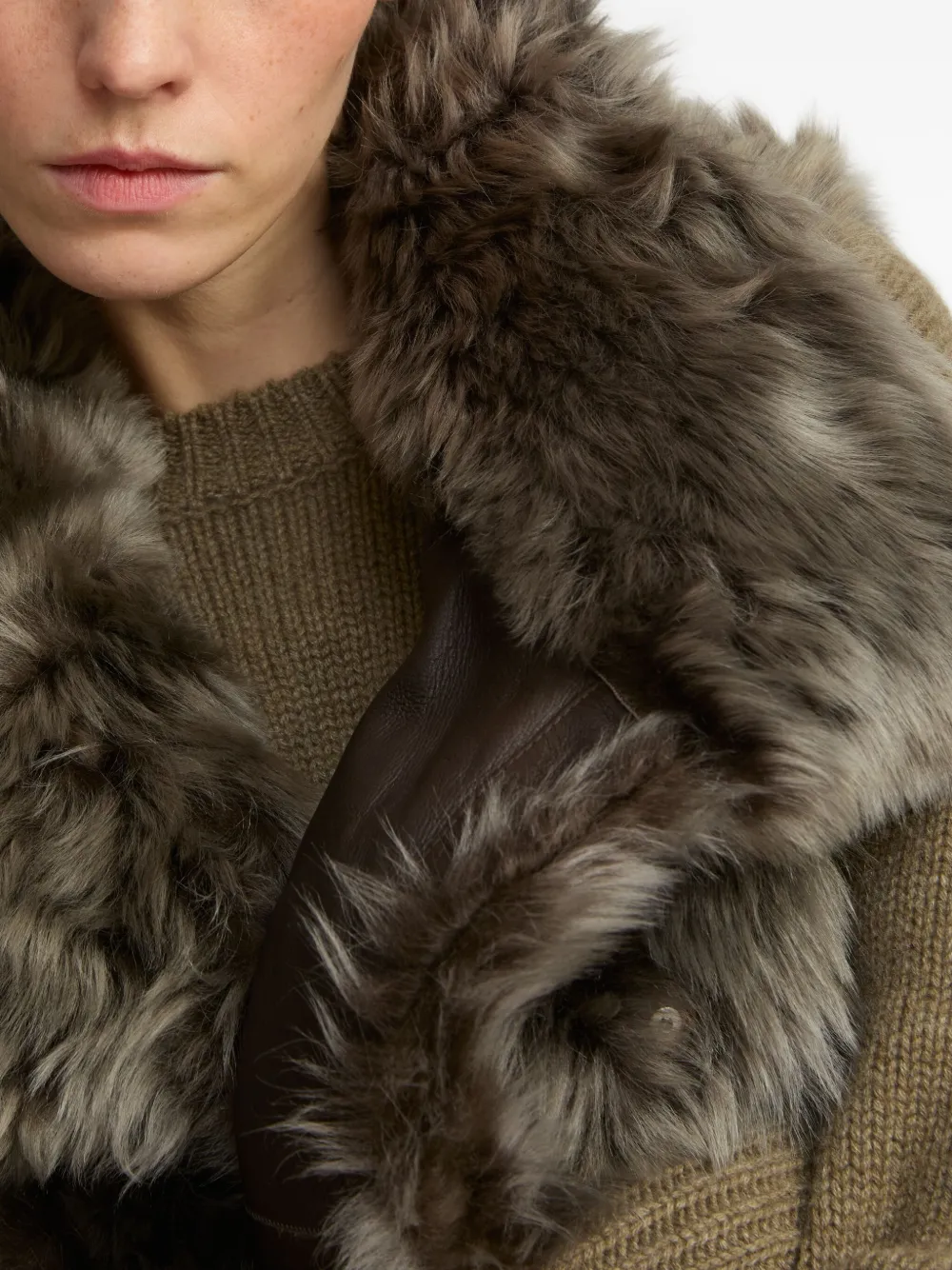 Yves Salomon Toscana レザージャケット In Brown