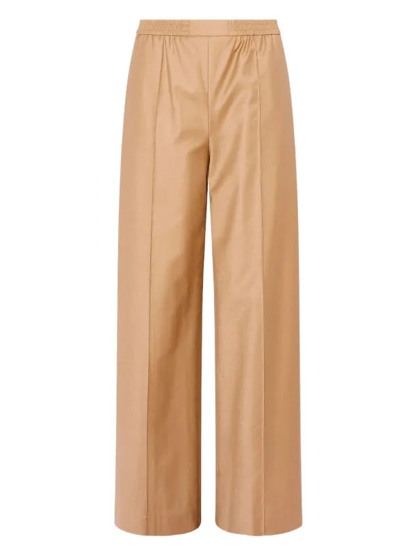 Yves Salomon Elasticated Waistband Flannel Trousers in Brown