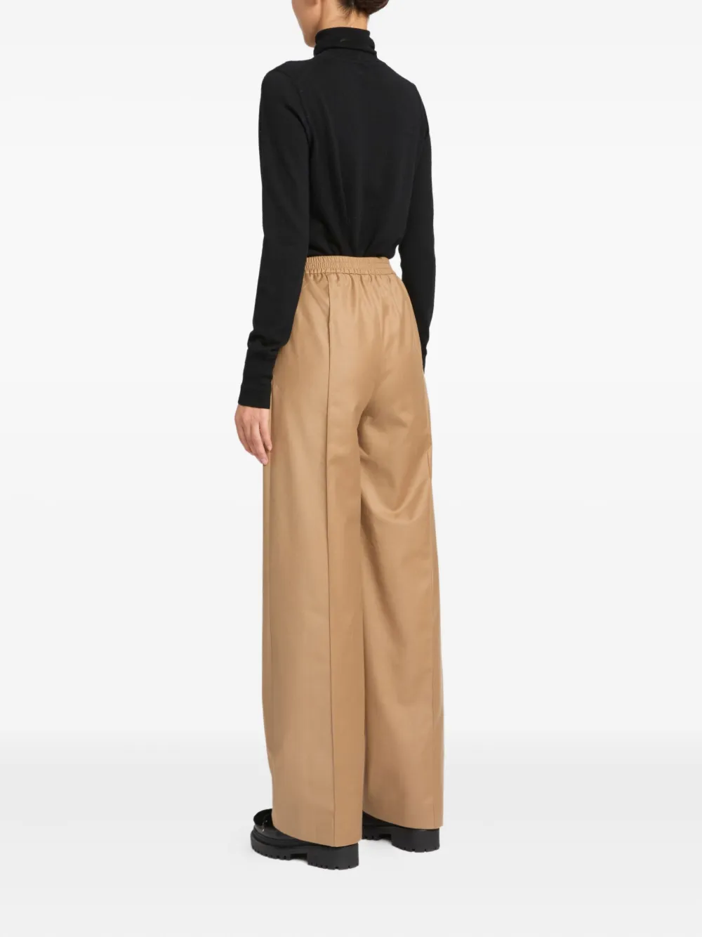 Yves Salomon Elasticated Waistband Flannel Trousers In Neutral