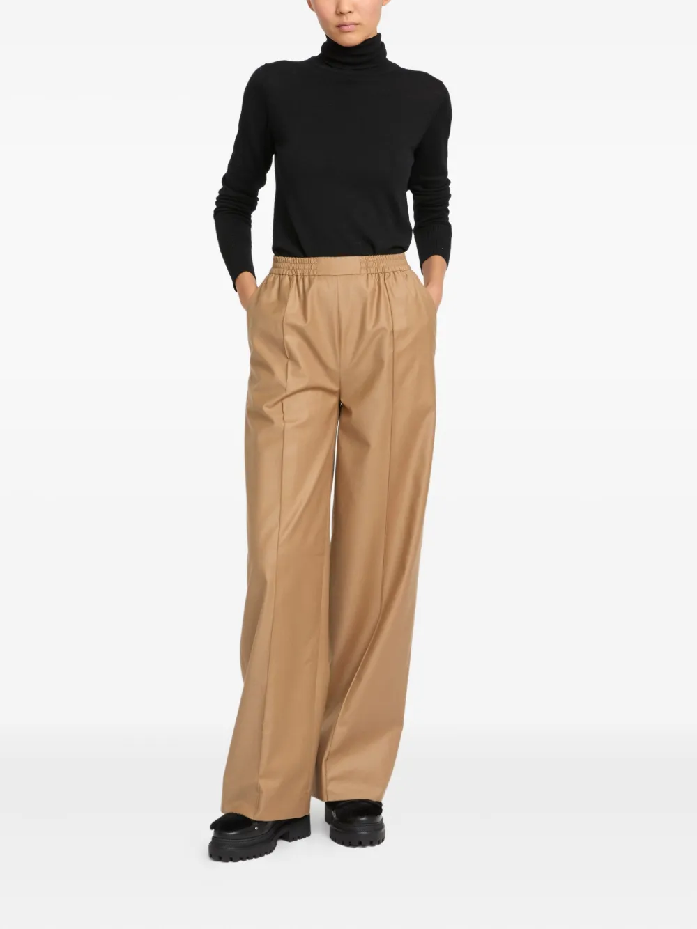 Yves Salomon elasticated waistband flannel trousers | Wide-Leg Pants | Image 2