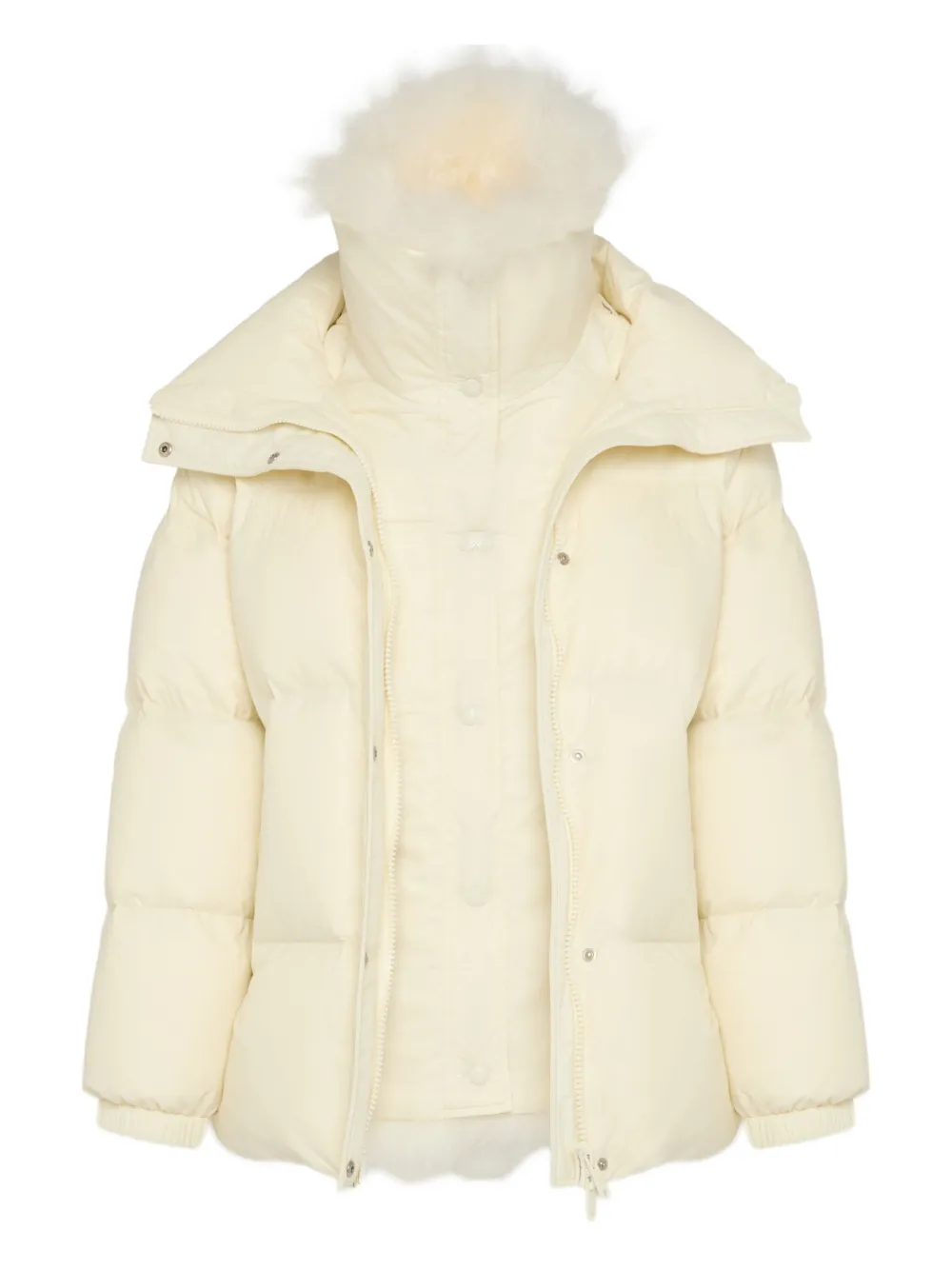 Yves Salomon Padded Oversized Jacket In Neutral