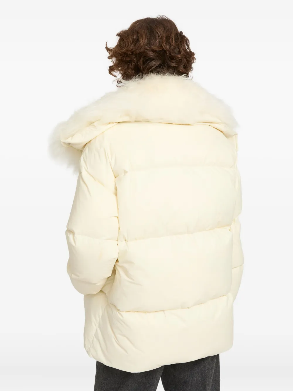 Yves Salomon Padded Oversized Jacket In Neutral