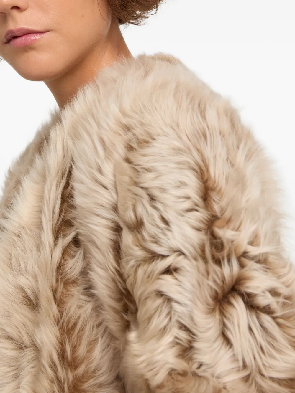 Yves Salomon Toscana lamsleren jas Bruin