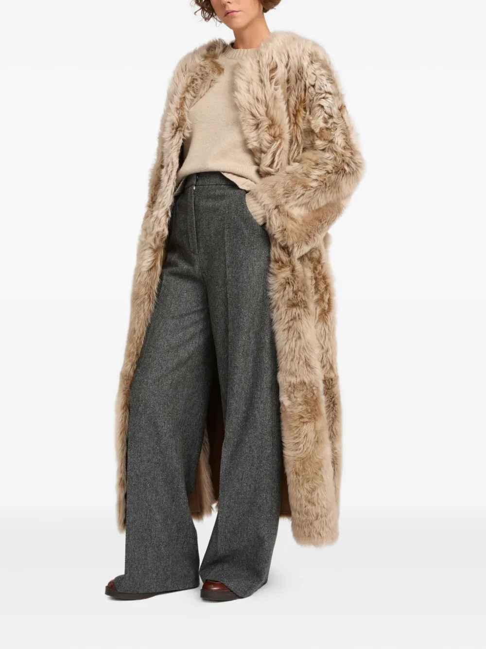 Yves Salomon Toscana lamsleren jas Bruin