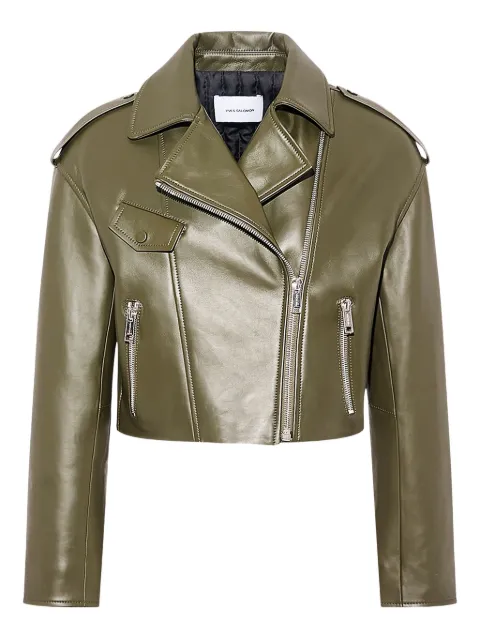 Yves Salomon leather biker jacket