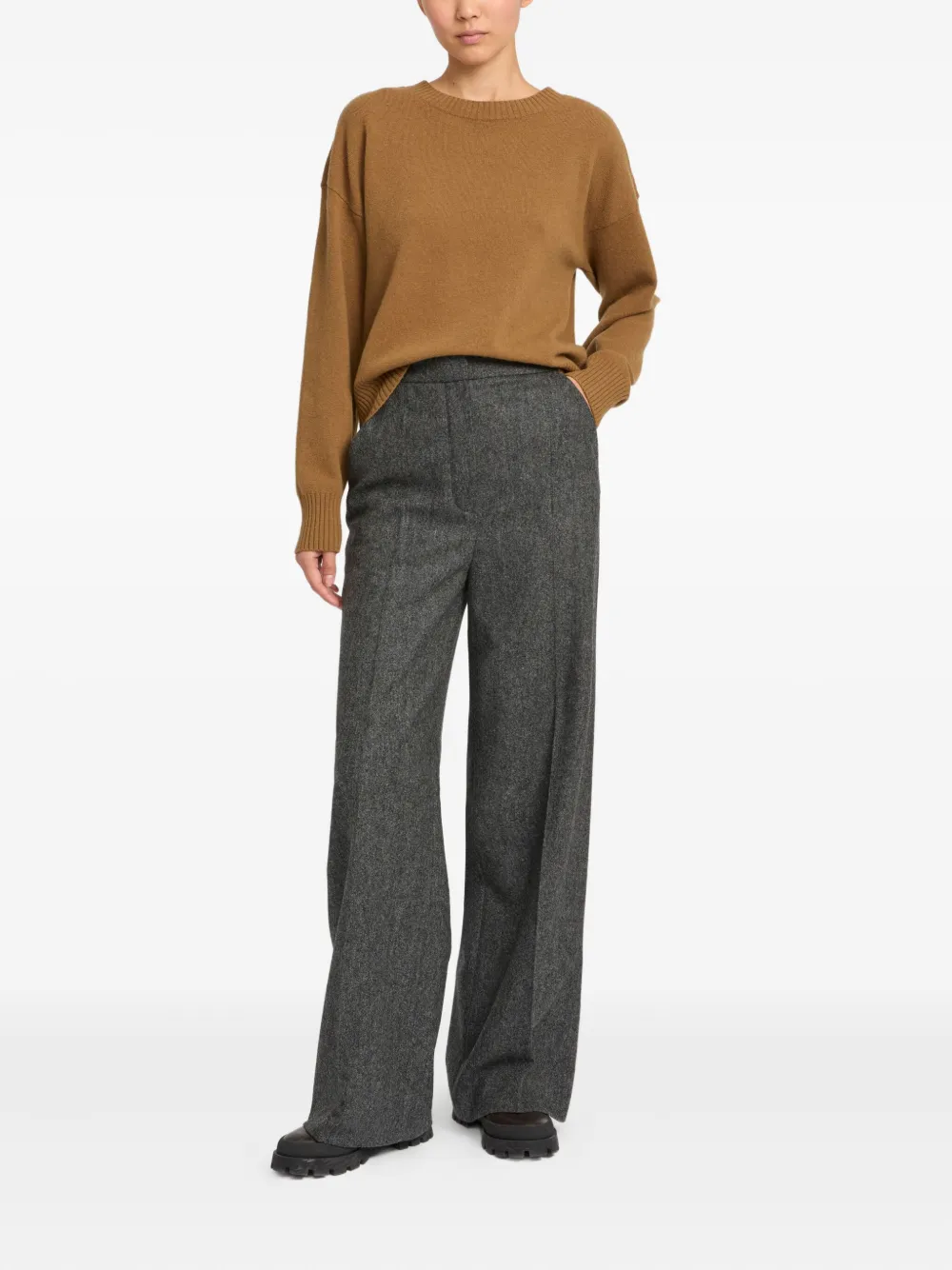 Yves Salomon flannel tailored trousers - Grijs