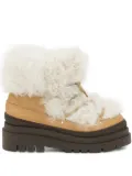 Yves Salomon shearling platform boots - White