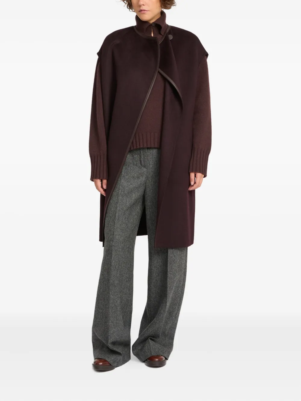 Yves Salomon Dubbelzijdige cape met ceintuur Rood