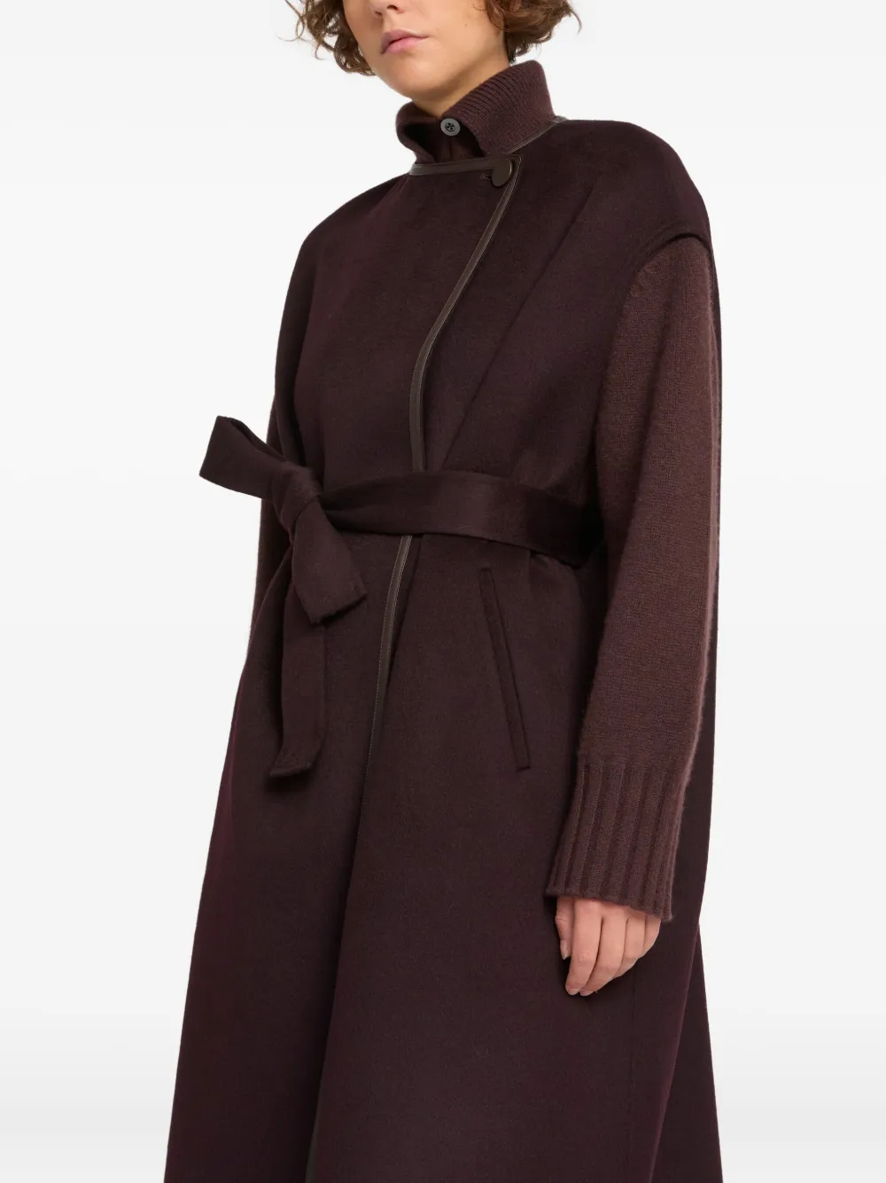 Yves Salomon Dubbelzijdige cape met ceintuur Rood