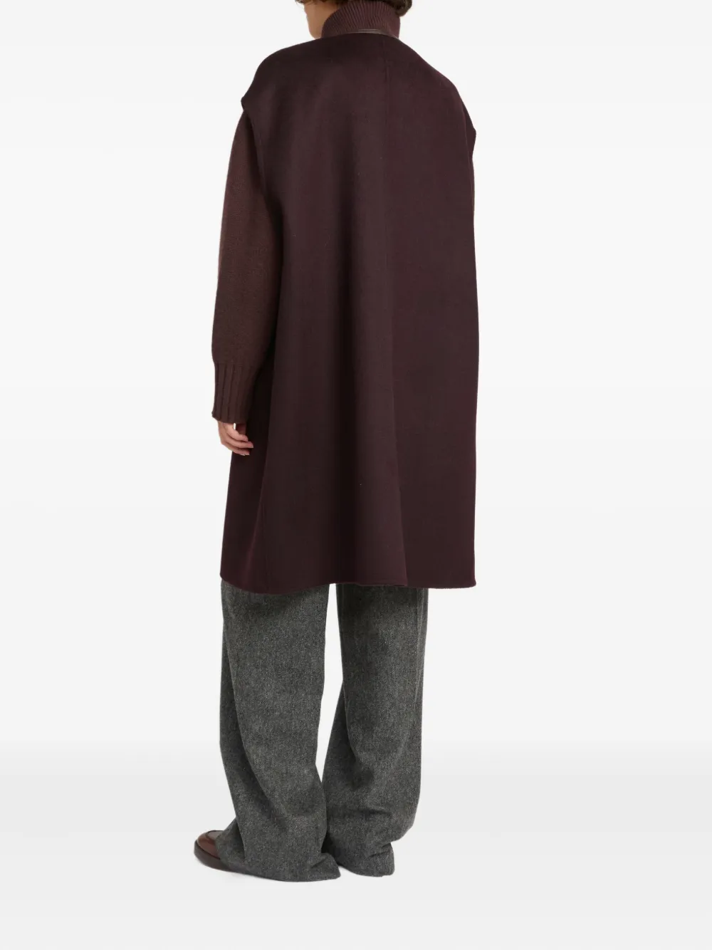 Yves Salomon Dubbelzijdige cape met ceintuur Rood