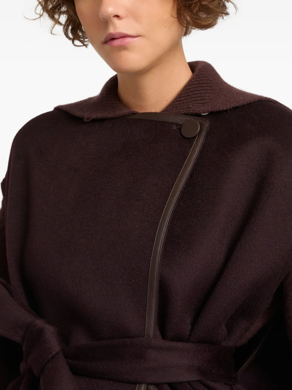Yves Salomon Dubbelzijdige cape met ceintuur Rood