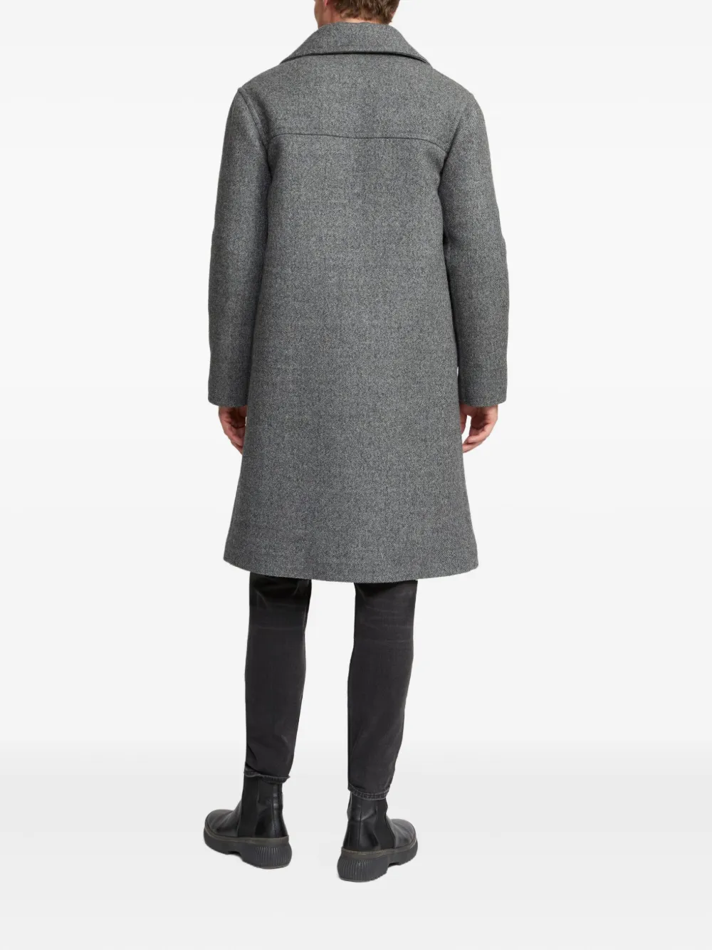 Yves Salomon double-breasted wool coat Grijs