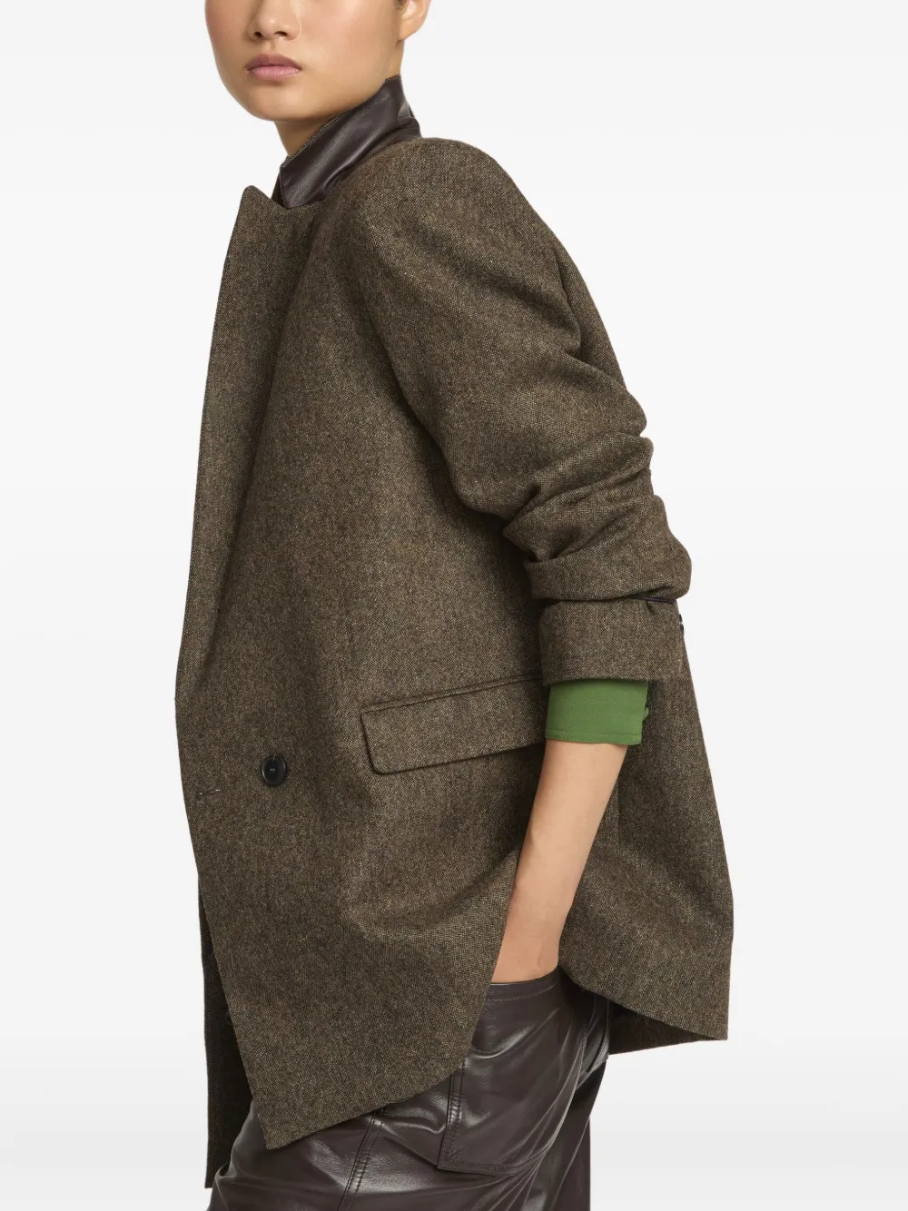 Yves Salomon Single-breasted Blazer In Brown