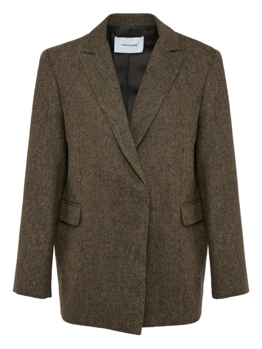 Yves Salomon Single-breasted Blazer In Brown