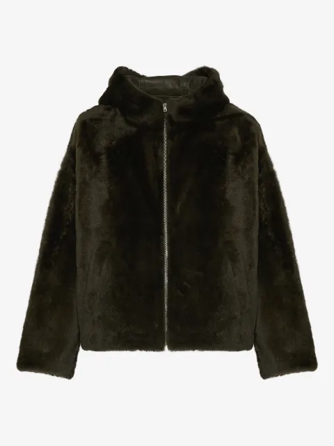 Yves Salomon Shearling-Jacke mit Kapuze