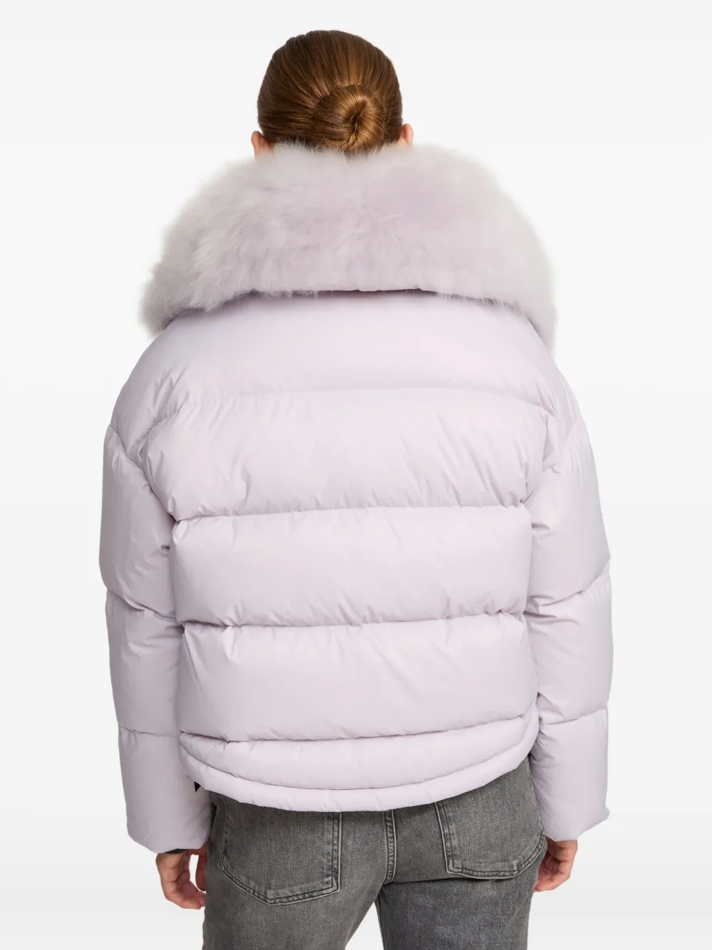 Yves Salomon removable-collar puffer jacket Paars