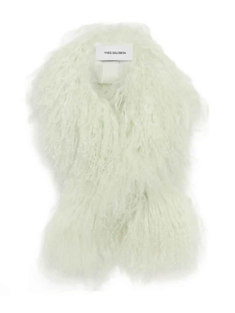 Yves Salomon Lambwool Scarf In Green