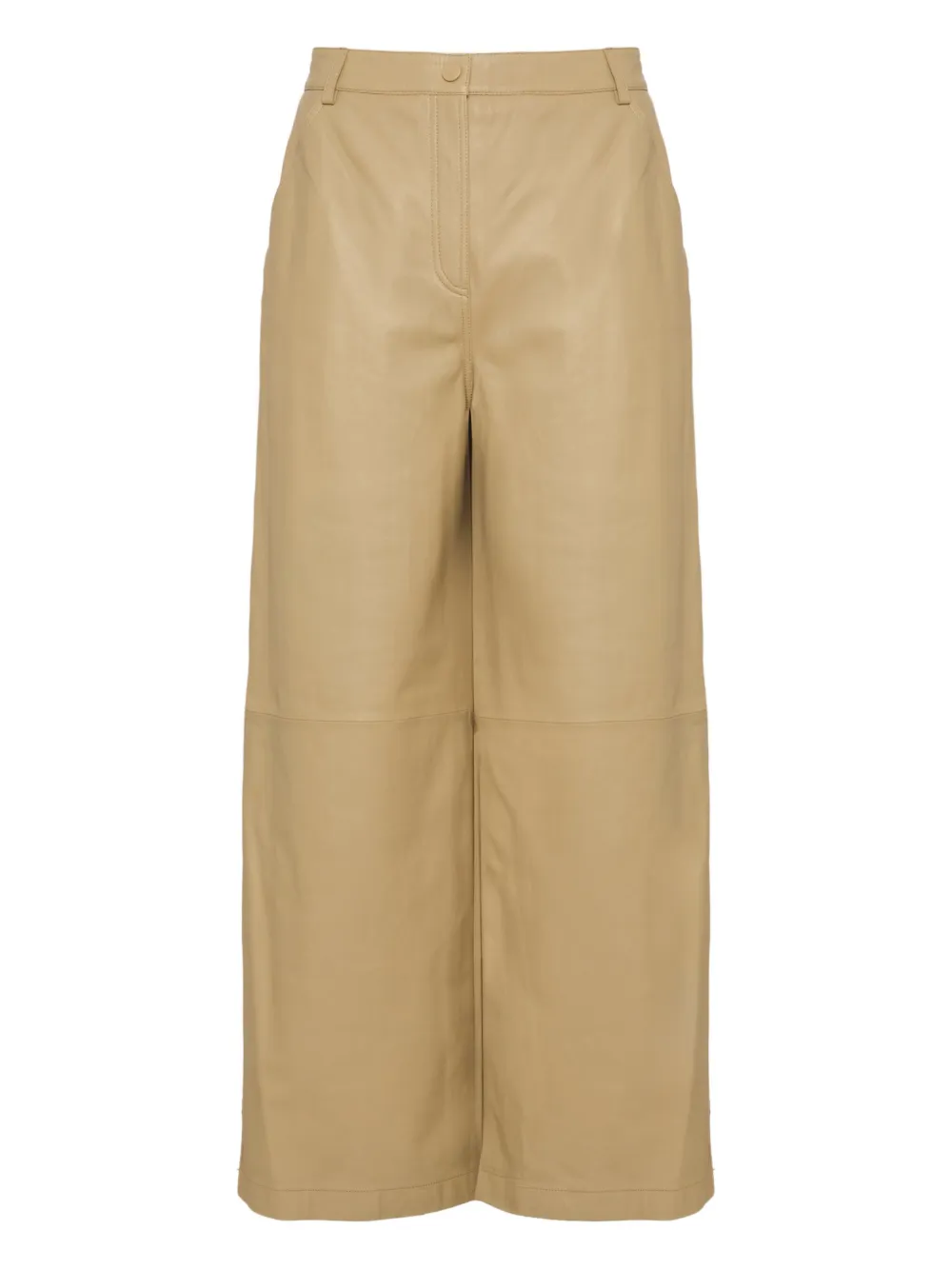 Yves Salomon straight lamb-leather trousers | Neutrals | Image 1